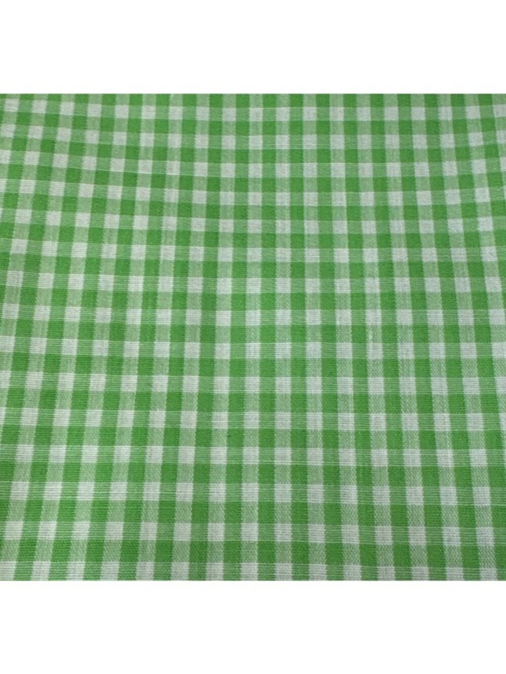Green White Gingham Cotton Fabric 21"x44" Quilting Crafts Sewing Projects
